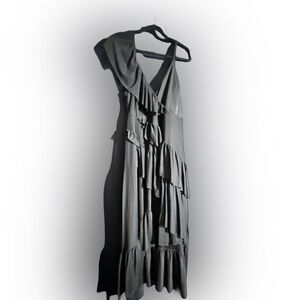 Torrid Black Asymmetrical Ruffle Dress